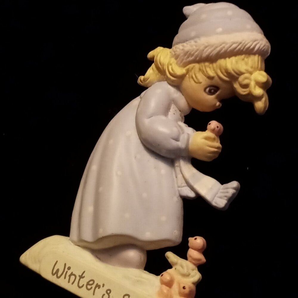 1989 Precious Moments Winter's Song Collectible Brooch Pin by Samuel J. Butcher - Picture 5 of 5